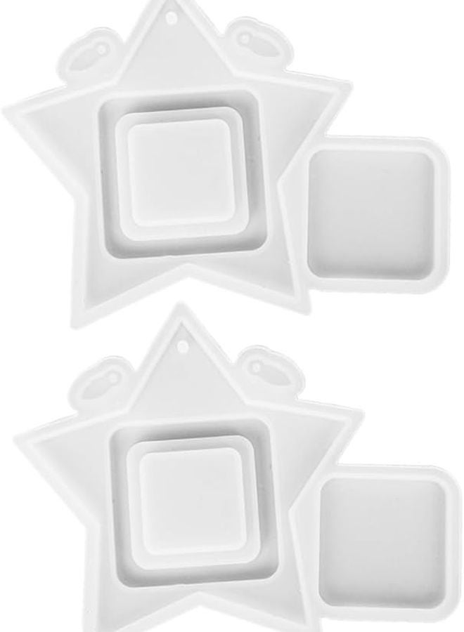 Star Shape Epoxy Photo Frame Mold 2pcs Flexible Craft Casting Molds For Custom Decorations - Image 1